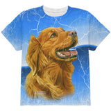 Golden Retriever Live Forever All Over Youth T Shirt