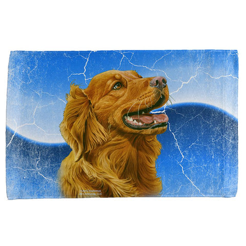 Golden Retriever Live Forever All Over Hand Towel