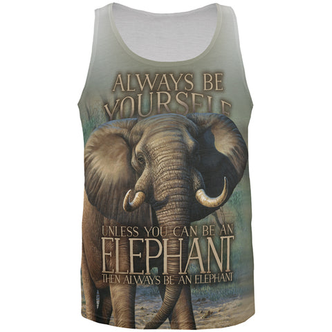 Always Be Yourself Unless Elephant All Over Mens Tank Top front view