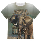 Always Be Yourself Unless Elephant All Over Youth T Shirt front view