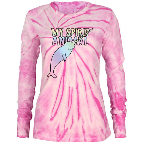 My Spirit Animal Narwhal Unicorn Of The Sea Pastel Juniors Long Sleeve Thermal Shirt