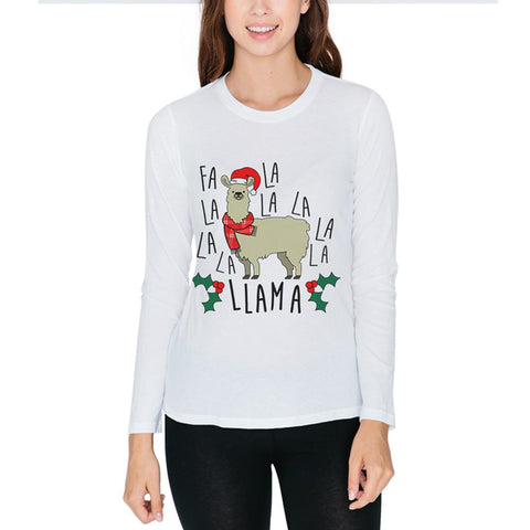 Christmas Fa La Llama Juniors Long Sleeve T-Shirt