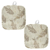 Prehistoric Fish Fossils All Over Pot Holder (Set of 2)