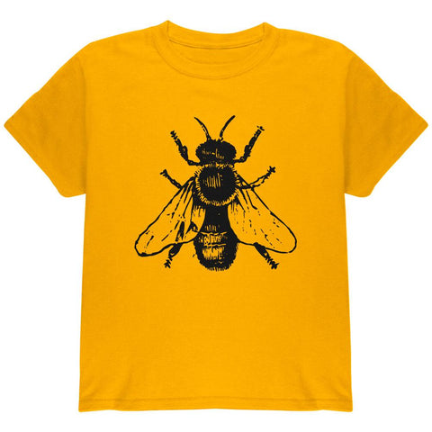Honey Bee Bees Woodcut Youth T Shirt