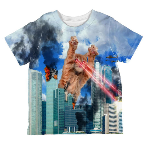 Giant Cat Laser Rampage and Destroy All Over Toddler T Shirt