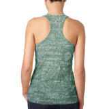 Giraffe Geek Math Formulas Juniors Burnout Racerback Tank Top