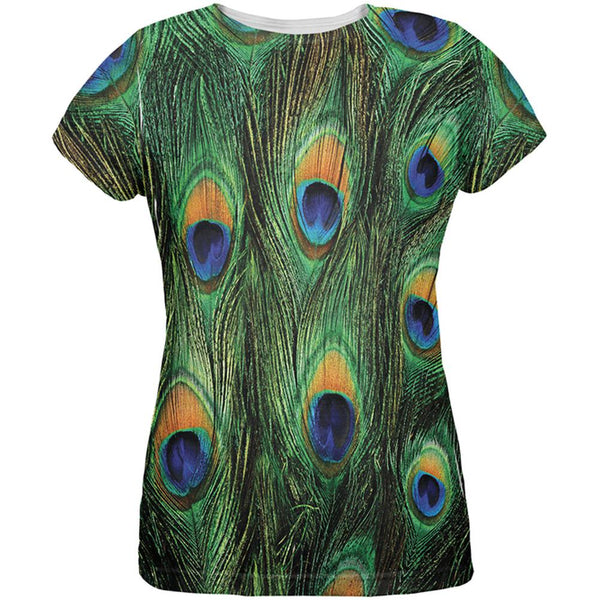 Peacock Feathers All Over Womens T Shirt AnimalWorld peacock-feathers-all-over-womens-t-shirt-animalworld
