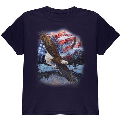 4th Of July American Flag Bald Eagle Youth T Shirt