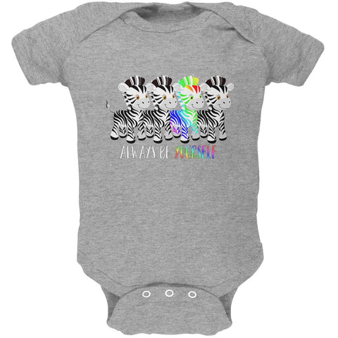 LGBTQ Always Be Yourself Cute Rainbow Zebra Soft Baby One Piece
