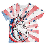 4th of July Freedom is Magical Unicorn All Over Toddler T Shirt