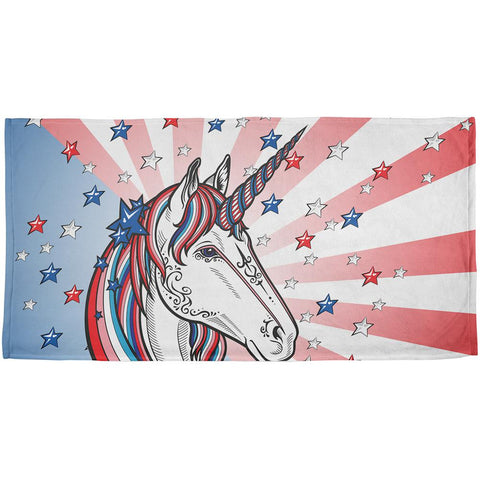 4th of July Freedom is Magical Unicorn All Over Beach Towel
