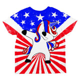 4th of July Dabbing Unicorn Americorn All Over Toddler T Shirt