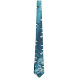 Shark Pattern Ocean All Over Neck Tie