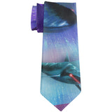 July 4th Patriotic American Galaxy Laser Sharks All Over Neck Tie