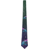 Galaxy Great White Shark Laser Beams All Over Neck Tie
