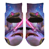 Velociraptor Laser Shark All Over Toddler Ankle Socks