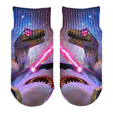 Velociraptor Laser Shark All Over Toddler Ankle Socks