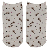 Retro Ferret Pattern All Over Adult Ankle Socks