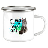 My Heart Belongs Maine Coon Cat Camp Cup  front view