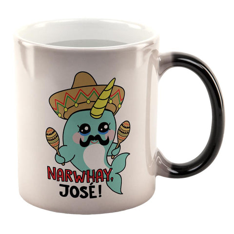 Christmas Narwhal Narwhay No Way Jose All Over Heat Changing Coffee Mug