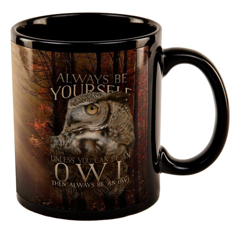 Always Be Yourself Unless Owl All Over Black Out Coffee Mug