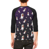 T-Rex Wearing Unicorn Costume Rexicorn Pattern Mens Raglan T Shirt