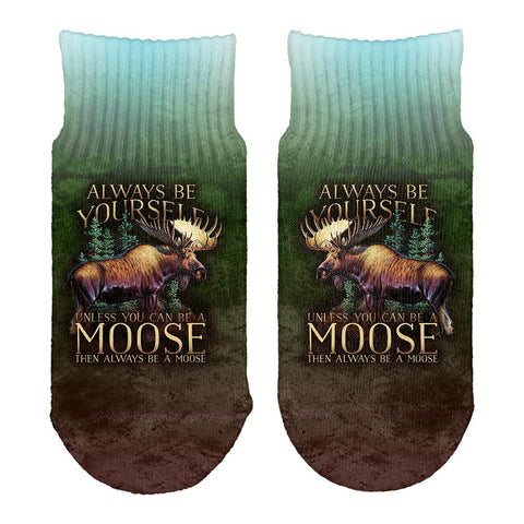 Always Be Yourself Unless Moose All Over Toddler Ankle Socks