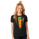 Halloween Costume Pumpkin Tuxedo Juniors Costume T Shirt with Jack-O-Lantern Headband