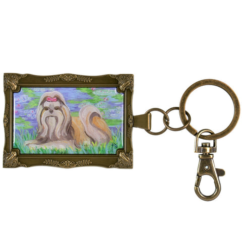 Shih Tzu Bonet Framed Keychain