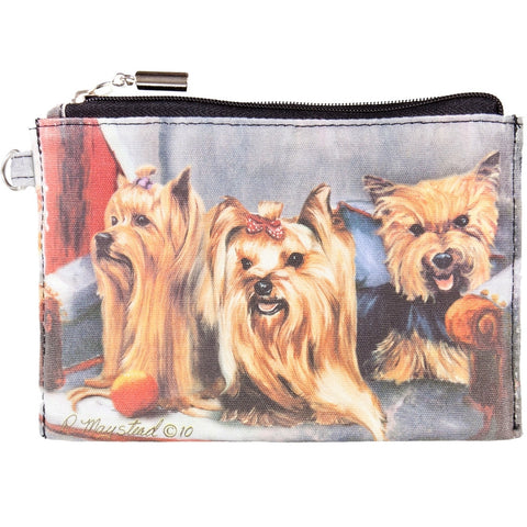 Yorkshire Terriers Sitting on A Chair Zippered Pouch