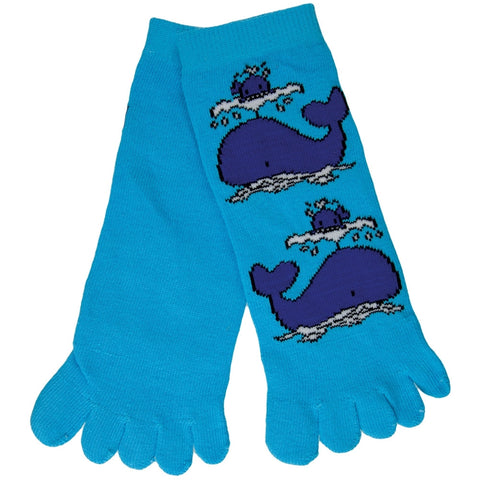 Whales Spouting Toe Socks