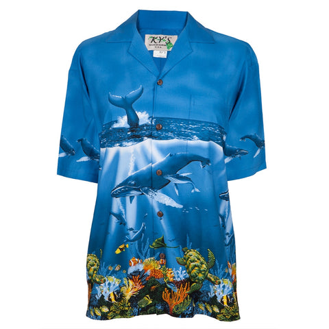 Whales Swimming in the Ocean Hawaiian Shirt