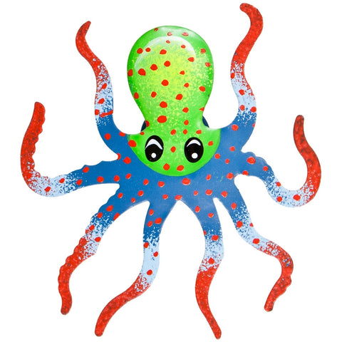 Blue Octopus Body Bobble Metal Magnet