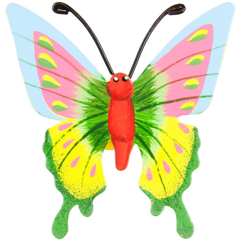 Blue Butterfly Body Bobble Metal Magnet