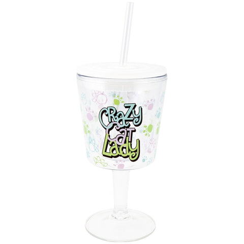 Cat Crazy Cat Lady Acrylic Goblet