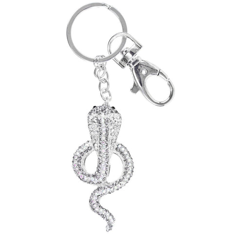 Cobra Snake Gemmed Body Claw Clip Keychain