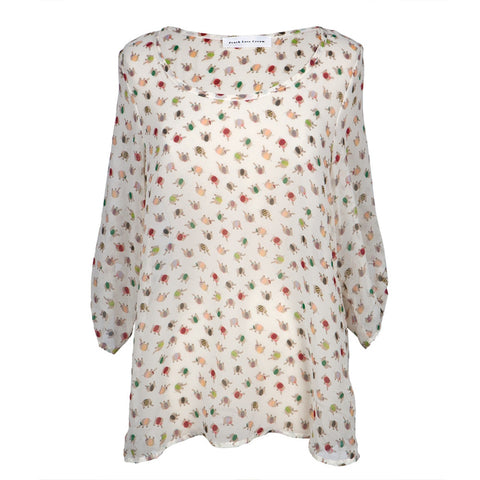 Elephant Bodies All-Over Sheer Women's Blouse