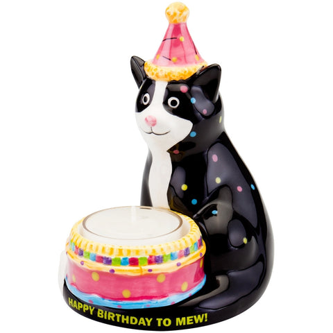 Cat With Birthday Hat Birthday Candle Holder