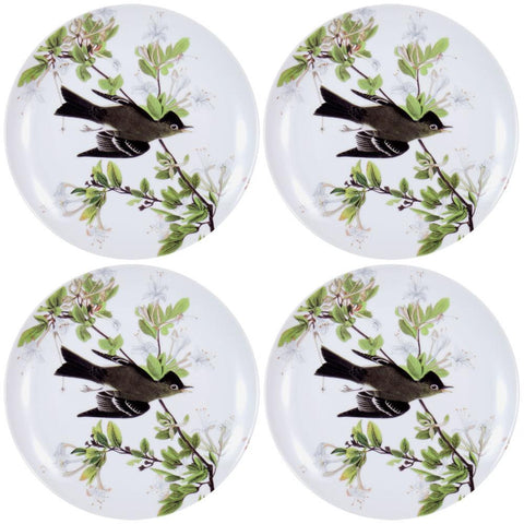 Western Wood Pewee Flying In Branches Set of Four Dessert Plates