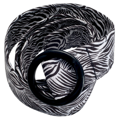 Zebra Pattern Belt With Fashion Buckle