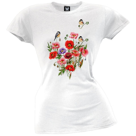 Chickadee Floral Juniors T-Shirt