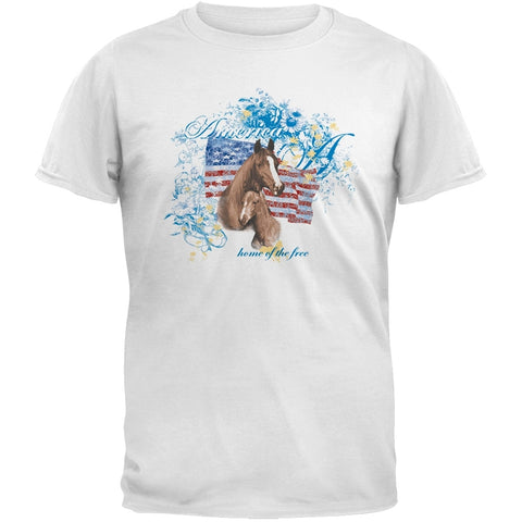 America Horses White T-Shirt