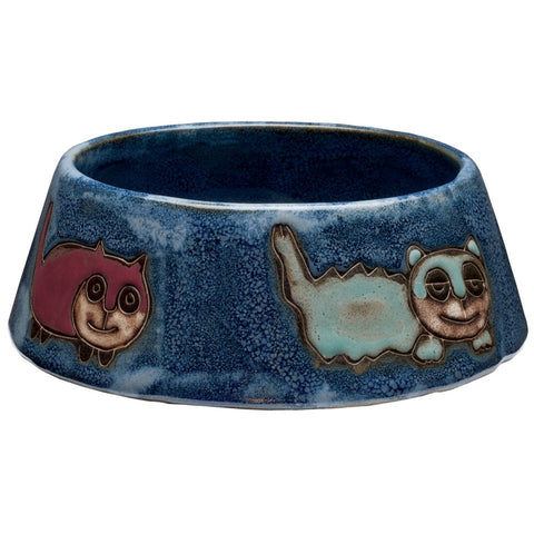 Cats Standing Medium Blue Dish