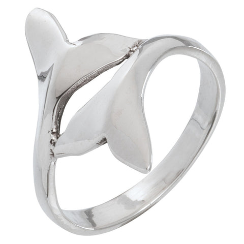 Whale Tails Touching Sterling Silver Ring