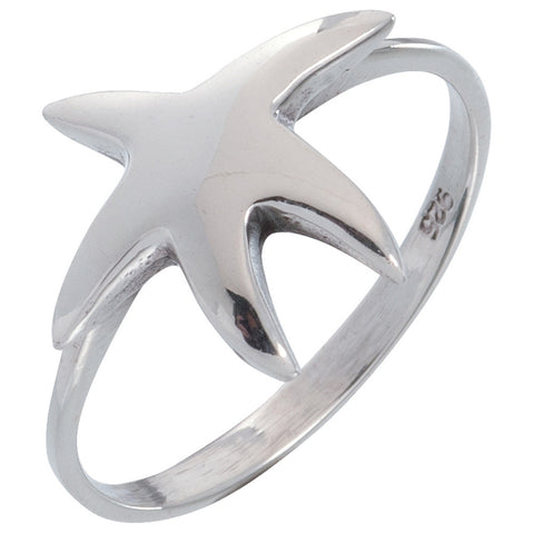 Starfish Smooth Sterling Silver Ring