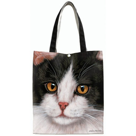 Black & White Cat Canvas Tote