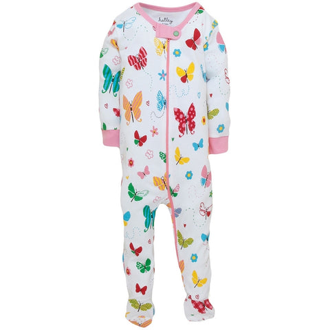 Flying Butterflies Baby Footed One Piece