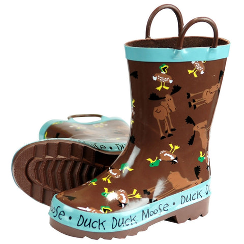 Duck Duck Moose Brown Toddler Rain Boots