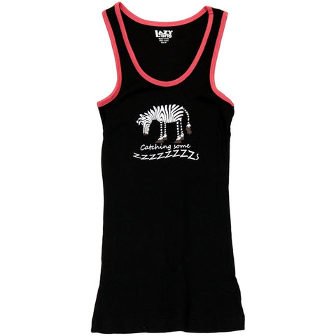 Zebra Catching Some ZZZ's Juniors Tank Top