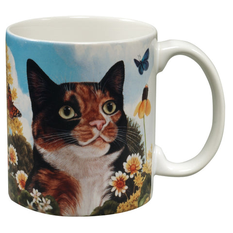 Tortoiseshell Cat Garden Party Fun Mug